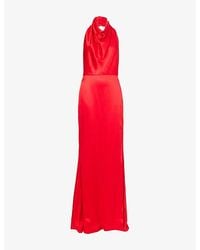 Givenchy - Cowl Neck Satin Maxi Dress - Lyst