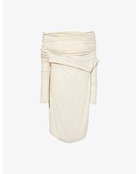 Entire studios - Bound Draped Stretch-Cotton Top - Lyst