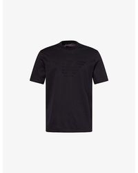 Emporio Armani - Embossed-Eagle Relaxed-Fit Cotton-Jersey T-Shirt - Lyst