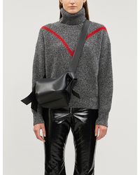 Sandro Contrast-detail Turtleneck Wool-blend Jumper - Gray