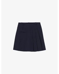 Claudie Pierlot - Pleated Knitted Wool-Blend Mini Skirt - Lyst