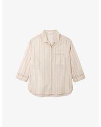 The White Company - Relaxed-Fit Striped Cotton-Poplin Pyjama Shirt - Lyst
