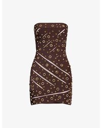 gina asymmetric knotted mini dress Gina Asymmetric Knotted Mini Dress in Batik | Jaded London main image 1