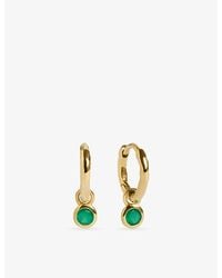 Monica Vinader - May Birthstone 18Ct- Vermeil And Onyx Huggie Earrings - Lyst