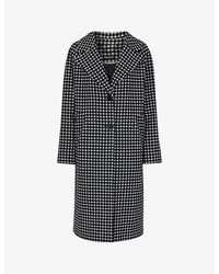 Whistles - Gingham Relaxed-fit Wool-blend Coat - Lyst