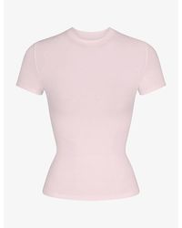 Skims - Short-Sleeve Cotton-Jersey T-Shirt - Lyst