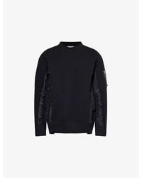 Sacai - Crewneck Long-Sleeves Cotton-Jersey Blend Sweatshirt - Lyst
