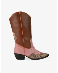 KG by Kurt Geiger - Scatter Leather And Suede Western Boots - Lyst