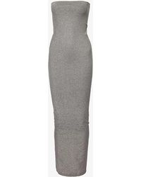 Wolford - Fading Shine Strapless Stretch-woven Midi Dres - Lyst