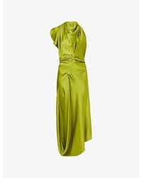Victoria Beckham - Backless Scarf Satin Midi Dress - Lyst