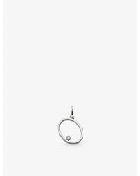 Monica Vinader - Solitaire Diamond Initial O Sterling- And 0.035Ct Lab-Grown Diamond Pendant - Lyst