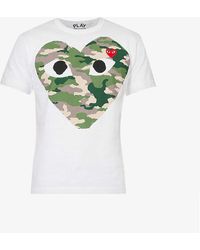 COMME DES GARÇONS PLAY - Big Heart Camouflage Cotton-jersey T-shirt Xx - Lyst