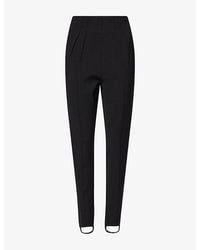 Mugler - Pleated Stirrup-Cuff Wool-Blend Leggings - Lyst