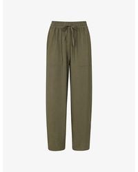 Whistles - Tie-Waist Straight-Leg Woven Trousers - Lyst