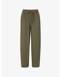 Whistles - Tie-Waist Straight-Leg Woven Trousers - Lyst