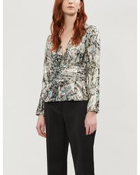 Sandro Paisley-print Metallic Woven Top - Multicolour