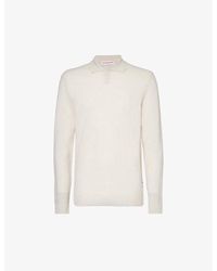 Orlebar Brown - Brand-stitching Fine-knit Cashmere Polo Shirt X - Lyst