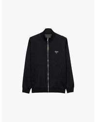 Prada - Superfine Triangle-Logo Wool Knitted Cardigan - Lyst