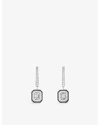 Boucheron - Vendôme Liseré 18Ct- 0.6Ct Emerald-Cut And 0.4Ct Brilliant-Cut Diamond Earrings - Lyst