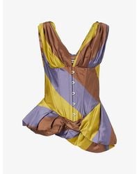 STAUD - Fabianne Corset Silk Top - Lyst