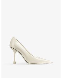 Jimmy Choo - Ixia 95 Pointed-Toe Patent-Leather Heeled Courts - Lyst