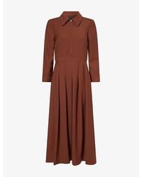 ME+EM - Classic-Collar Wool-Blend Midi Dress - Lyst