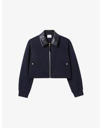 Claudie Pierlot - Contrast-Collar Boxy-Fit Wool-Blend Jacket - Lyst