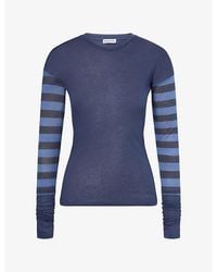 Peachy Den - Paloma Striped Long-Sleeve Cotton T-Shirt - Lyst