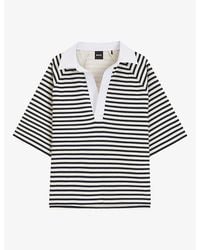 BOSS - Striped Cotton-Blend Polo Shirt - Lyst