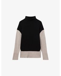 Reiss - Alexis Colour-blocked Knitted Jumper - Lyst