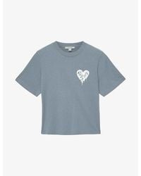 AllSaints - Lisa Trip Logo-Print Short-Sleeve Cotton T-Shirt - Lyst