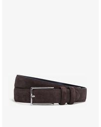 Reiss - Dante Adjustable-Buckle Suede-Leather Belt - Lyst