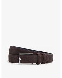 Reiss - Dante Adjustable-Buckle Suede-Leather Belt - Lyst