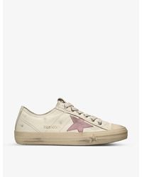 Golden Goose - V-star Star-patch Suede And Leather Low-top Trainers - Lyst