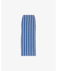 Whistles - Crinkle Stripe-print Woven Midi Skirt - Lyst