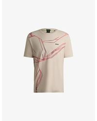 BOSS - Degradé-Print Short-Sleeve Cotton-Jersey T-Shirt - Lyst