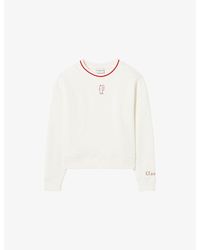 Claudie Pierlot - Brand-Embroidered Relaxed-Fit Cotton-Jersey Sweatshirt - Lyst