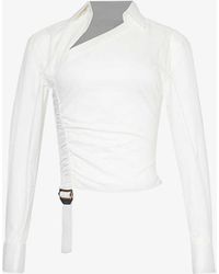 Dion Lee - Safety Slider Asymmetric Cotton-blend Shirt - Lyst