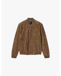 AllSaints - Morten Baseball-Collar Suede Jacket - Lyst