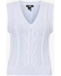 PAIGE - Cheryl Cable-knit Organic-cotton And Recycled Nylon-blend Knitted Vest - Lyst