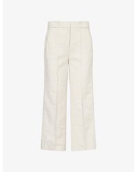 ME+EM - Textured Straight-Leg Cropped Woven Trousers - Lyst