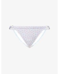 Gracejacob - Bow-Print Side-Tie Bikini Bottoms - Lyst