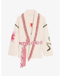 Zadig & Voltaire - Alpa Brand-Intarsia Wool And Cashmere Cardigan - Lyst