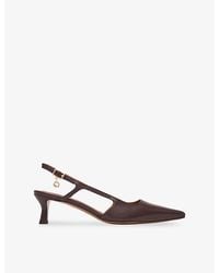 Maje - Clover-Charm Leather Slingbacks - Lyst