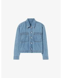 Claudie Pierlot - Oversized Chest-Pocket Denim Shirt - Lyst