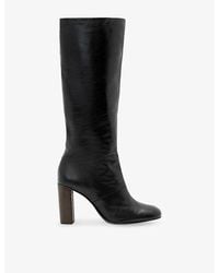 AllSaints - Marisa Heeled Leather Knee-High Boots - Lyst