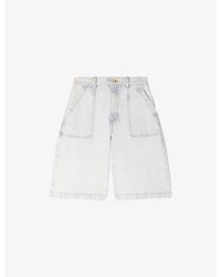 Sandro - Straight-Leg Faded-Wash Denim Bermuda Shorts - Lyst