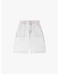 Sandro - Straight-Leg Faded-Wash Denim Bermuda Shorts - Lyst