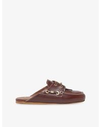 Maje - Lace-Up Leather Mules - Lyst