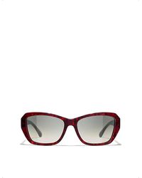 Chanel - Ch5516 Butterfly-frame Tortoiseshell Acetate Sunglasses - Lyst